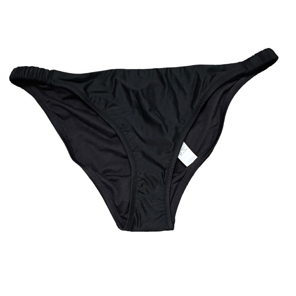 J. Crew Scrunchie-Strap Full Coverage Bikini Swim Bottom in Black‎ Sz XL NEW